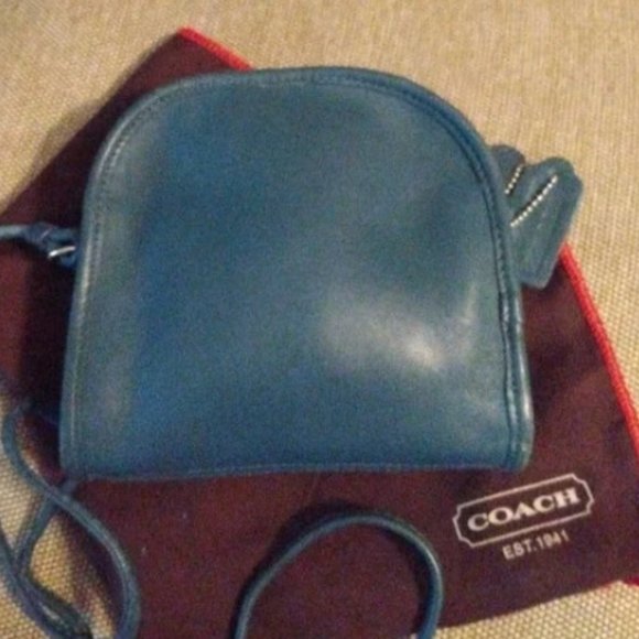 ❤️3 Piece COACH Blue Abbie 9017 Mini Crossbody Purse +FOB and Dustbag - Picture 8 of 10